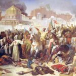 Pintura retrata a conquista de Jerusalém pelos cavaleiros cruzados (Foto: Reprodução)